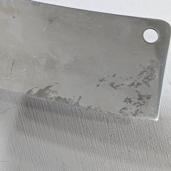 Set of 2 Mini Cheese Cleavers Stainless steel Blue and white handles - Picture 8 of 9